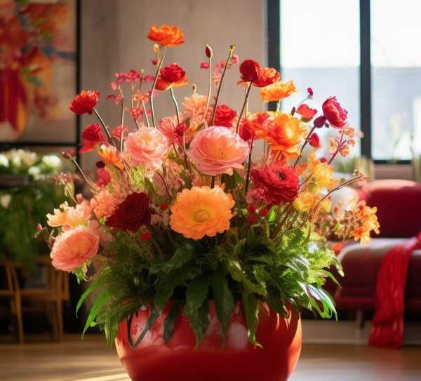 春节家居春意盎然，年宵花盆景，点亮温馨佳节